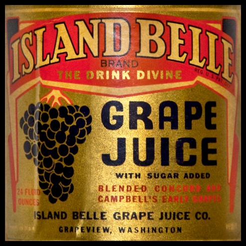 Island Belle Grape Juice Bottle Label (M.Benson Collection)